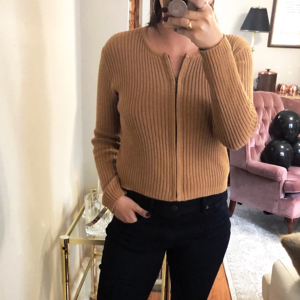 Vintage Camel Crop Sweater